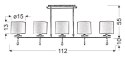 ESTERA LAMPA SUFITOWA 5X40W E14 CHROM
