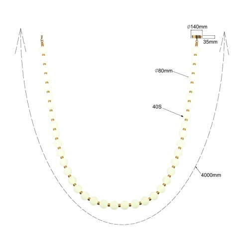Light Prestige Lampa wisząca Dorado Rope 4 m złota LED CCT