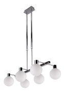 Maldus lampa wisząca chromowy 6x40w g9 klosz biały