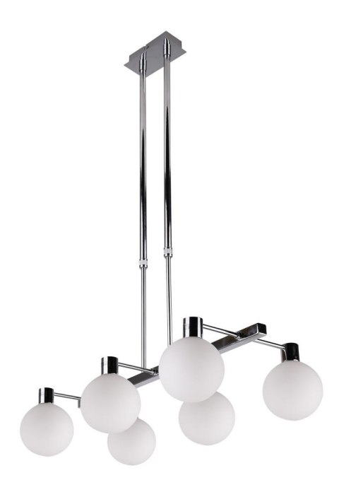 Maldus lampa wisząca chromowy 6x40w g9 klosz biały