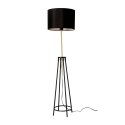 TEGOLA LAMPA PODŁOGOWA CZARNY+ZŁOTY MATOWY 1X60W E27 ABAŻUR CZARNY