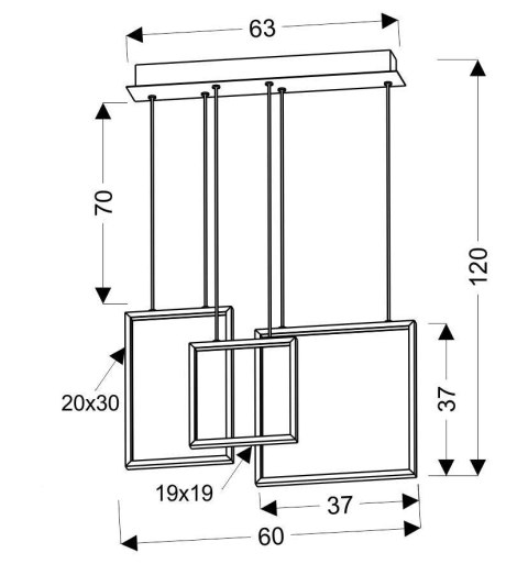 KEOS LAMPA WISZĄCA 54X9 36W LED BIAŁY 4000K APETI