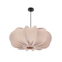Lampa wisząca CAFEE skandynawska z abażurem beżowym frappe 52 cm - minimalistyczne oświetlenie sufitowe w stylu japandi E27