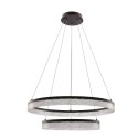 Lampa wisząca FROZI w stylu glamour - czarny klosz z kryształkami - nowoczesny żyrandol LED do luksusowego salonu