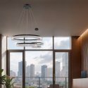 Lampa wisząca FROZI w stylu glamour - czarny klosz z kryształkami - nowoczesny żyrandol LED do luksusowego salonu