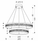 Lampa wisząca FROZI w stylu glamour - czarny klosz z kryształkami - nowoczesny żyrandol LED do luksusowego salonu