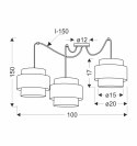 Benta p lampa wisząca czarny 3x40w e27 abażur czarny+kremowy