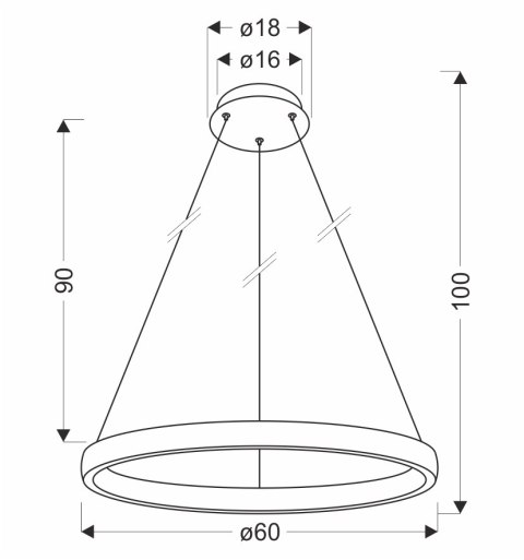 Hashim lampa wisząca 60cm złoty 34W LED kryształki bezbarwne