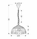 MARSALA LAMPA WISZĄCA 25 PATYNOWY 1X60 E27 KLOSZ WITRAŻOWY