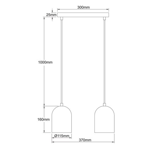 Light Prestige Metalowa lampa wisząca Nilo czarna 2xGU10