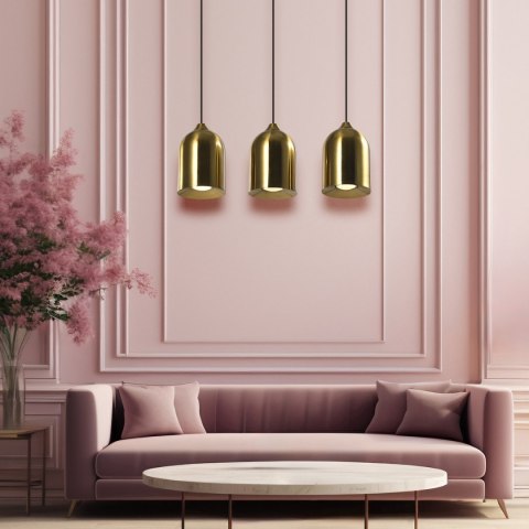Light Prestige Metalowa lampa wisząca Nilo złota 3xGU10