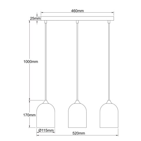 Light Prestige Metalowa lampa wisząca Nilo złota 3xGU10