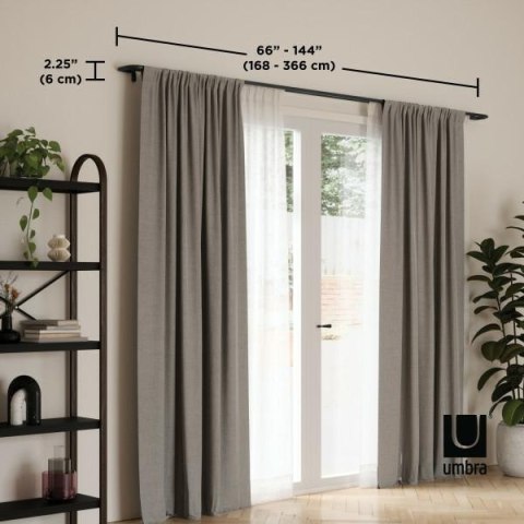 UMBRA karnisz TWILIGHT DOUBLE 168 - 365 cm czarny mat