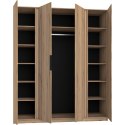 Szafa 200cm z lustrem KAYA 08 dąb evoke / czarny