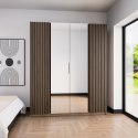 Szafa 200cm z lustrem KAYA 12 dąb evoke / dąb evoke / czarny