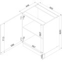 Szafka dolna D60 ELLEN 04 dąb artisan / biała alaska