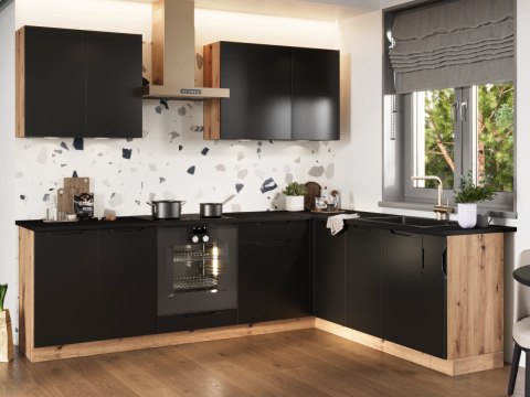 Szafka dolna D60S ELLEN 05 dąb artisan / czarny groszek