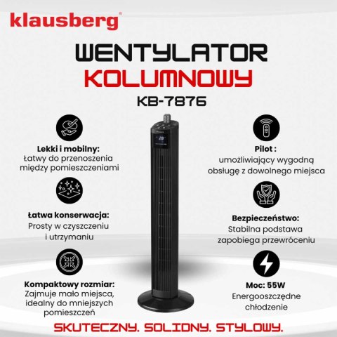 WENTYLATOR WIATRAK PODŁOGOWY Z PILOTEM KLAUSBERG KB-7718