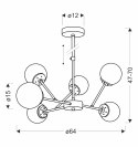 BELWEDER lampa wisząca sufitowa 6x40W E14 chromowana oprawa biały klosz elegancka klasyczna do salonu sypialni jadalni żyrandol 