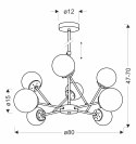 BELWEDER lampa wisząca sufitowa 8x40W E14 chromowana oprawa biały klosz elegancka klasyczna do salonu jadalni sypialni żyrandol 
