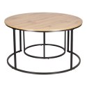 Zestaw 2 stolików Ruth naturalne/czarne