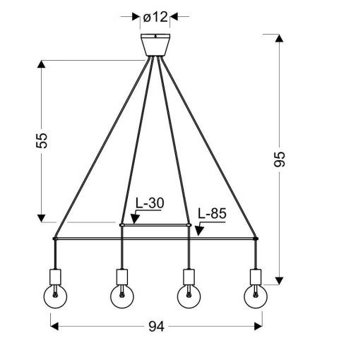 ALTO LAMPA WISZĄCA 4X40W E27 BIAŁY MATOWY