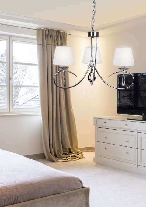 ARNIKA LAMPA WISZĄCA 3X40W E14 CHROM / BIAŁY