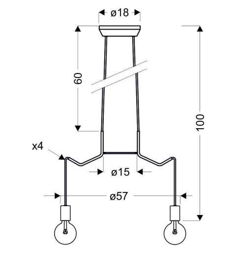 BASSO LAMPA WISZĄCA 4X40W E27 BIAŁY MATOWY