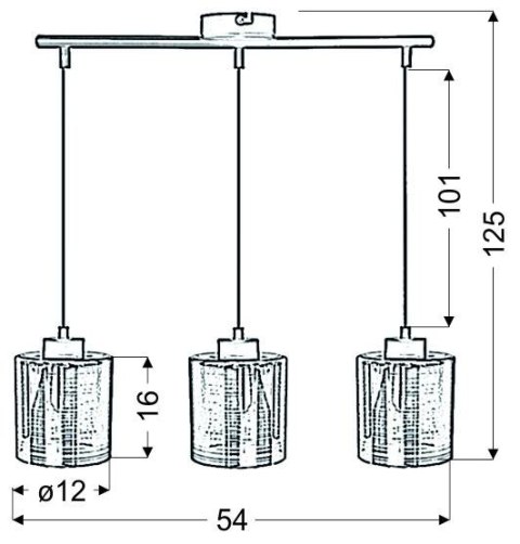 COX LAMPA WISZĄCA 3X60W E27 CHROM