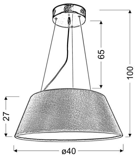 GUSTO LAMPA WISZĄCA OKRĄGŁY 40 19W LED CZARNY