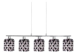 ROYAL LAMPA WISZĄCA 5X40W G9 CHROM+KRYSZTAŁKI CZARNE