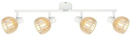 ATARRI LAMPA SUFITOWA LISTWA 4X25W E14 BIAŁY+DREWNO