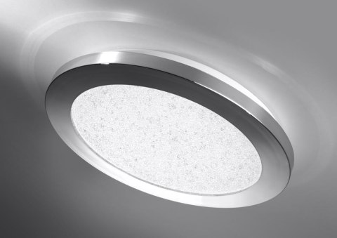 Plafon do łazienki PIXEL minimalistyczny - srebrny chromowany 40 cm - okrągły plafon LED z funkcją ściemniania 3000K 24W IP44