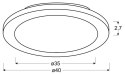 Plafon do łazienki PIXEL minimalistyczny - srebrny chromowany 40 cm - okrągły plafon LED z funkcją ściemniania 3000K 24W IP44