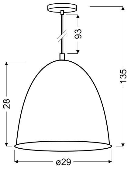 PATCH LAMPA WISZĄCA 29 1X60W E27 CZARNY + CHROMOWANY DEKOR