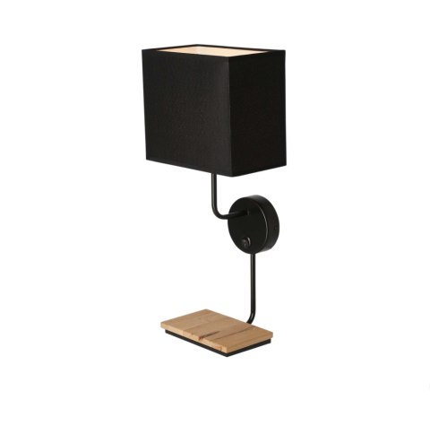 Keto lampa kinkiet czarny 1x40w e14 abażur czarny z włącznikiem