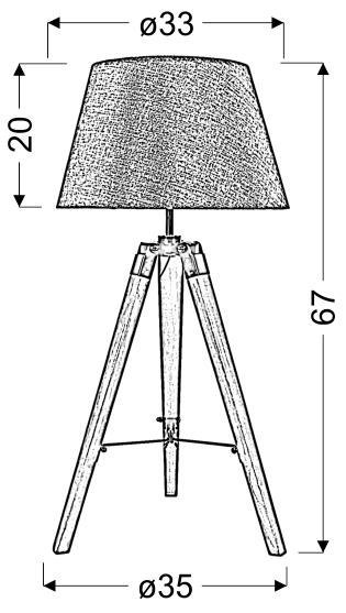 LUGANO LAMPA GABINETOWA 1X60W E27 BEŻOWY + ABAŻUR O TYM SAMYM INDEKSIE