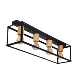 RETRO LAMPA SUFITOWA CZARNY 4X40W E27 KLOSZ CZARNY