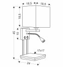 Theo lampa kinkiet czarny 1x40w e14 + 2w led abażur czarny z włącznikami
