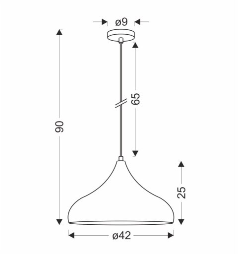 LAMPA WISZĄCA VIBORG 420mm 1 CZARNY