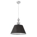 Lampa wisząca ARAL chromowa E27 1x60W z czarnym abażurem nowoczesna do salonu sypialni kuchni jadalni eleganckie oświetlenie suf