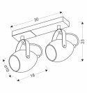 Anica lampa sufitowa listwa czarny 2x40w e14 odbłyśnik złoty
