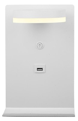 COMPACT LAMPA KINKIET 4W LED BIAŁY + ŁADOWARKA USB