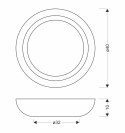 ABRUZZO LAMPA SUFITOWA PLAFON SZARO DREWNIANY 24W LED 40X32 CM KLOSZ BIAŁY