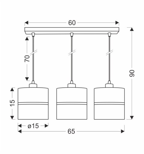 Assam lampa wisząca czarny+złoty 3x60w e27 abażur czarny+złoty pasek