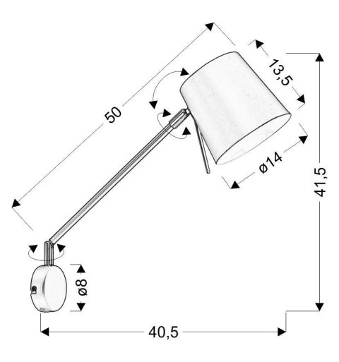 KILLY KINKIET 1X40W E27 CZARNY MATOWY