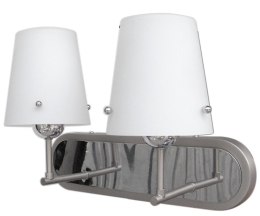 Kinkiet ścienny Tango 2x60W E27 nowoczesna lampa do salonu sypialni metal szkło biały chromowany klosz styl klasyczny