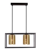 Lampa wisząca LURI 2x40W E27 czarna ze złotymi kloszami, nowoczesna oprawa sufitowa do salonu i kuchni, loftowy styl, elegancki 