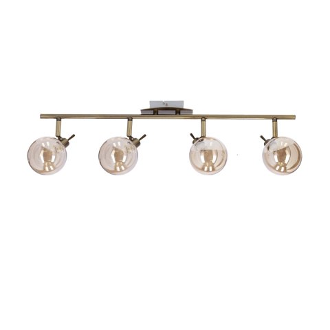 Lentini lampa sufitowa listwa patynowy 4x40w g9 klosz bursztynowy