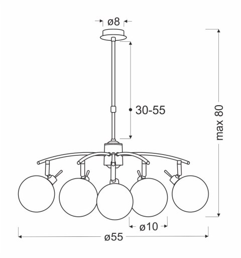 Lentini lampa wisząca patynowy 5x40w g9 klosz bursztynowy
